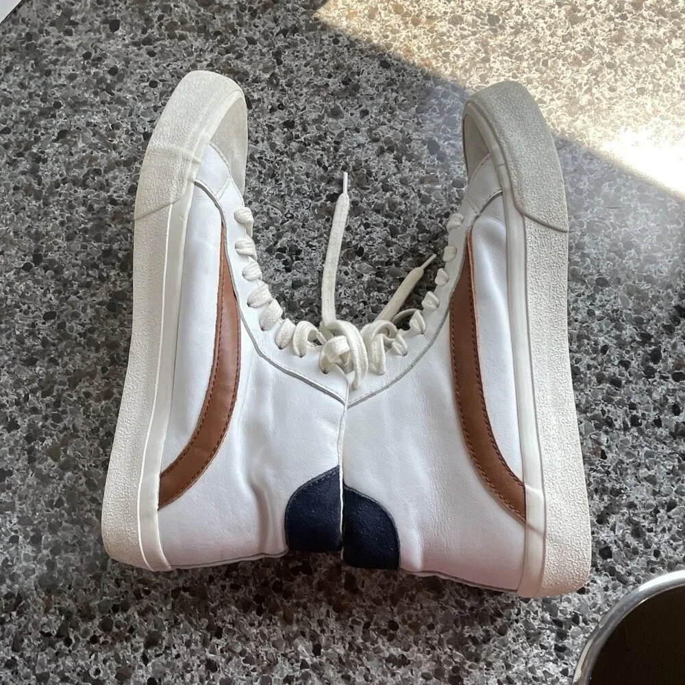 Madewell Sidewalk High Top‎ Skate Sneakers Colorblock Leather Suede Sz Men’s 6.5